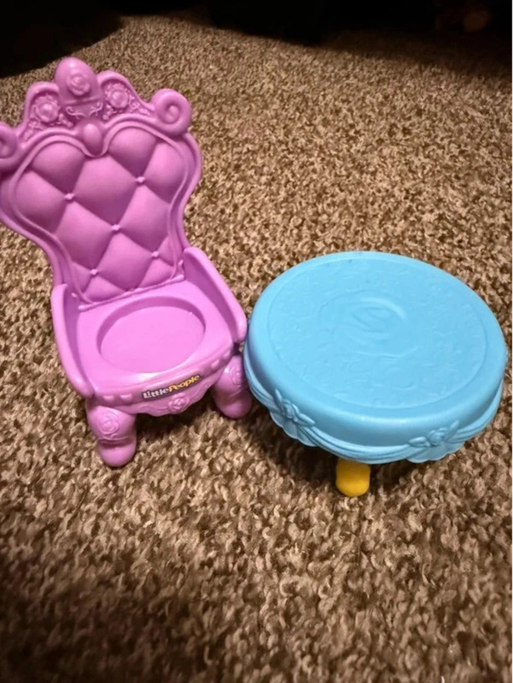 Fisher Price Little People Pink Princess Chair Blue Table Replacement Furniture